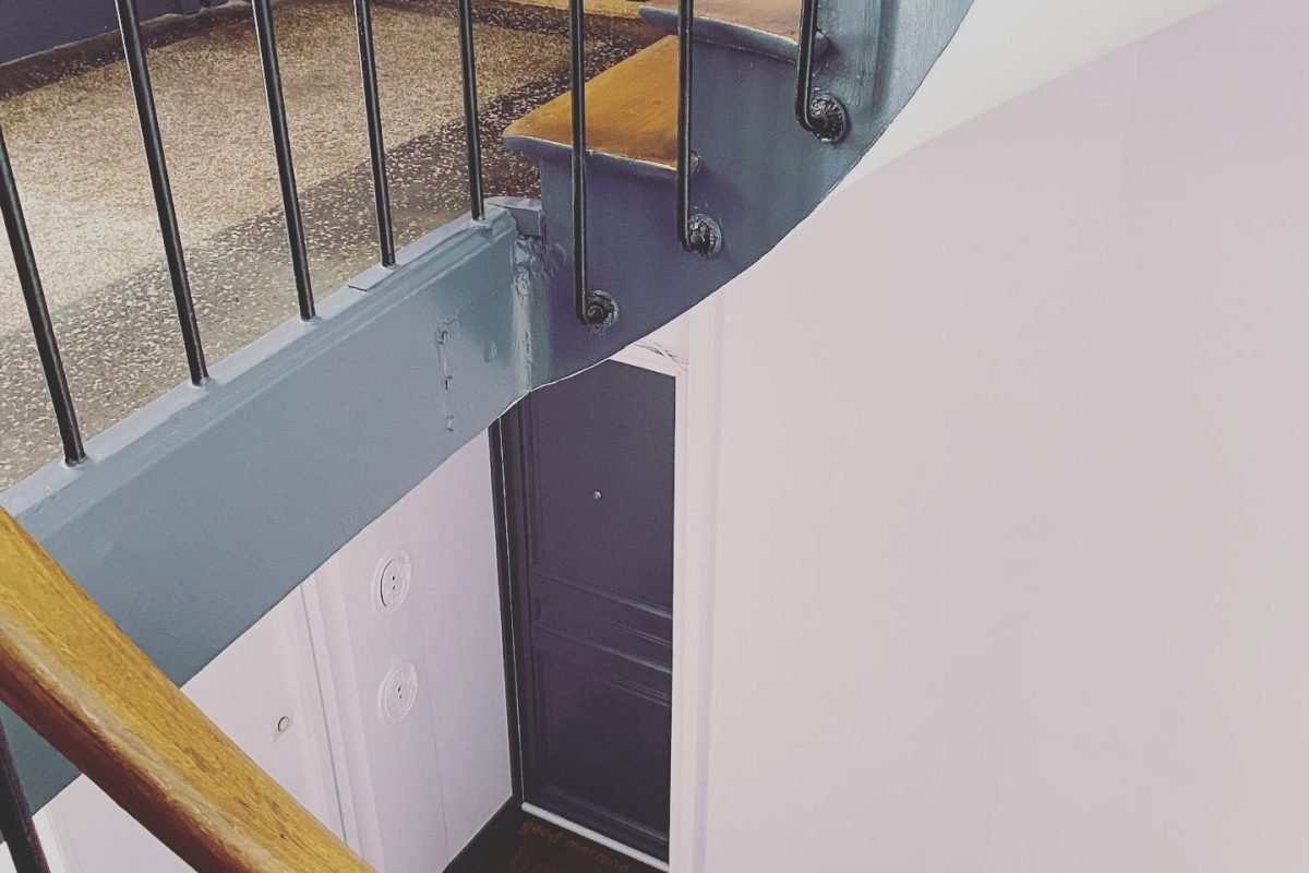 Garde-corps peinture fer et bois